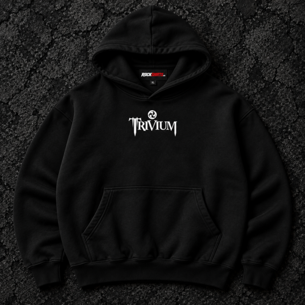 Black Trivium hoodie with white chest logo