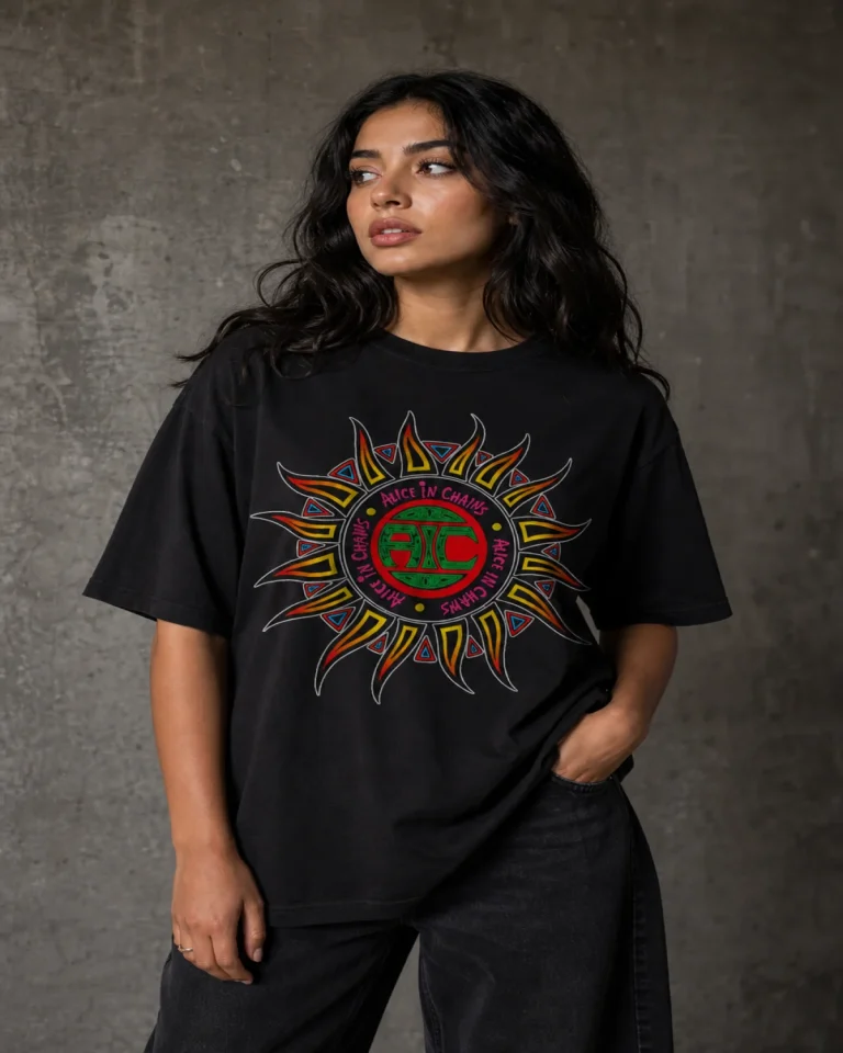 Alice in Chains Sun Oversized T-Shirt on model