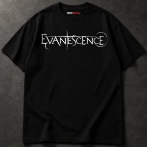 Evanescence Neon Portrait Collage black T-shirt, front chest