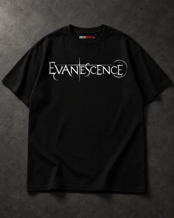 Evanescence Neon Portrait Collage black T-shirt, front chest