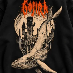 Gojira Flying Whales Artwork black hoodie product view 2