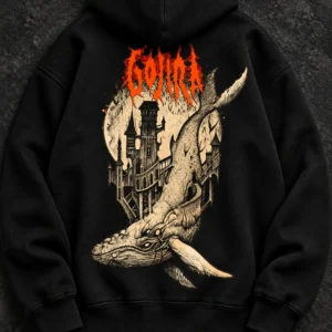 Gojira Flying Whales Artwork black hoodie product view 3