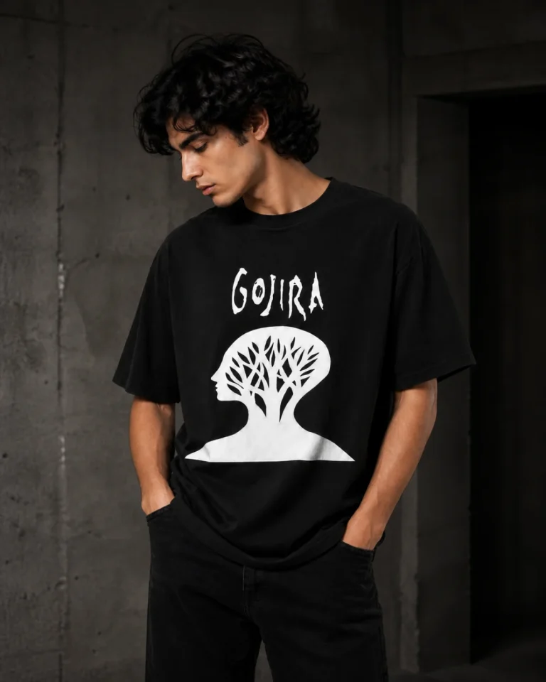 Gojira Tree Oversized T-Shirt on model