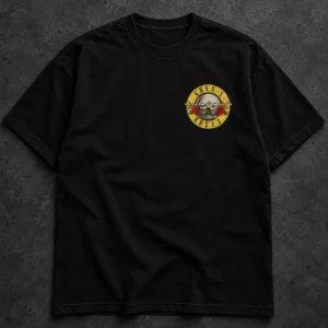 Guns N' Roses Nightrain Skull black T-shirt, front chest