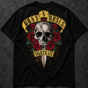 Guns N' Roses Nightrain Skull black T-shirt, back artwork