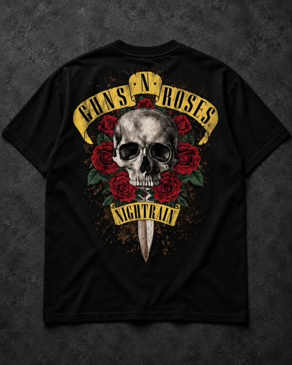 Guns N' Roses Nightrain Skull black T-shirt, back artwork
