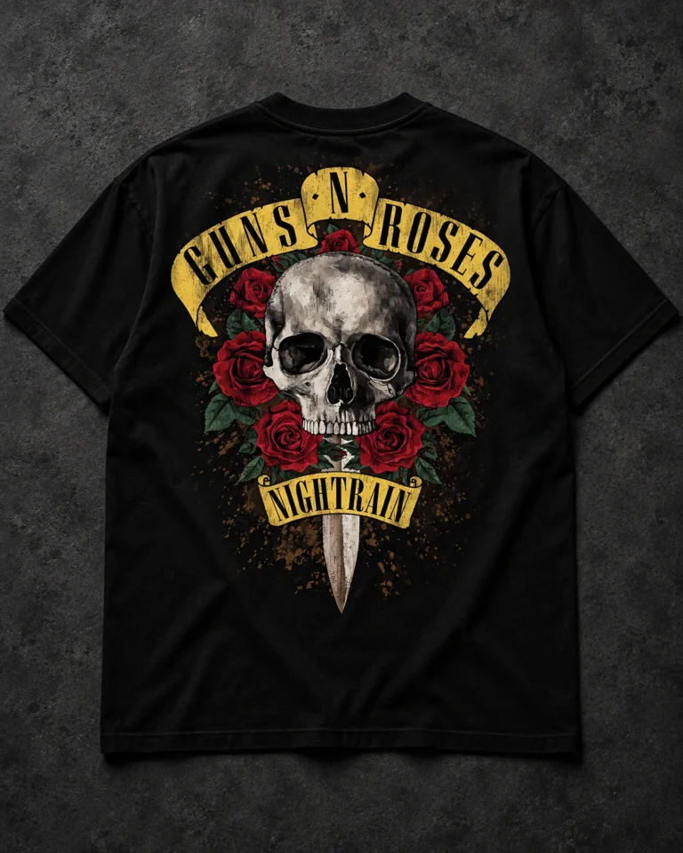 Guns N' Roses Nightrain Skull black T-shirt, back artwork
