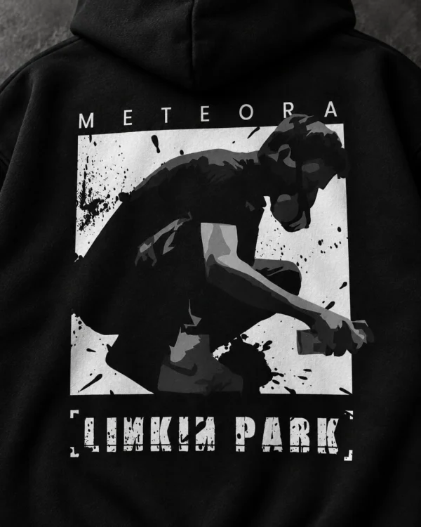 Linkin Park Meteora black hoodie — Front + Back view
