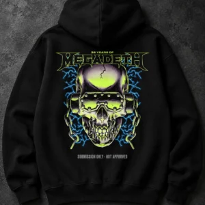 Megadeth 35 Years Skull black hoodie product view 4