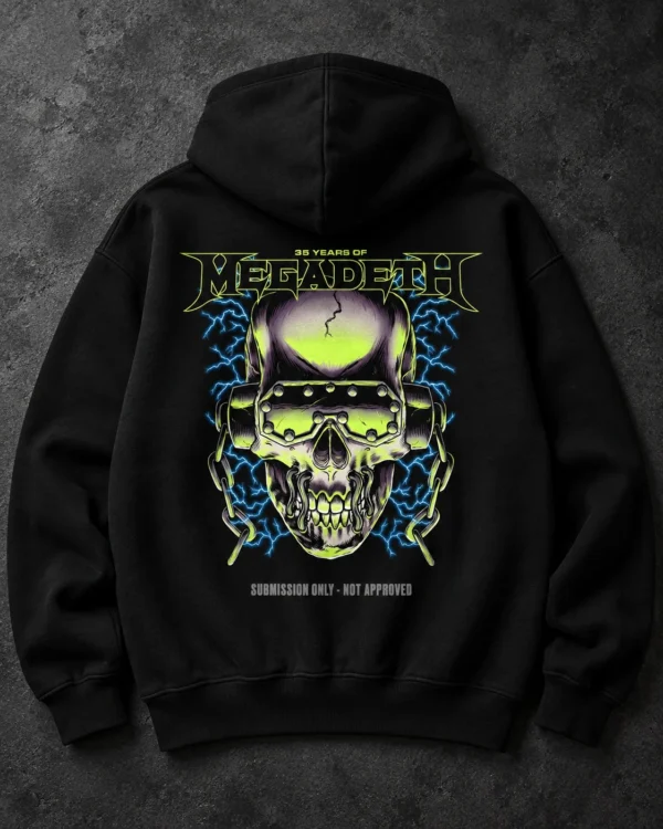 Megadeth 35 Years Skull black hoodie product view 4