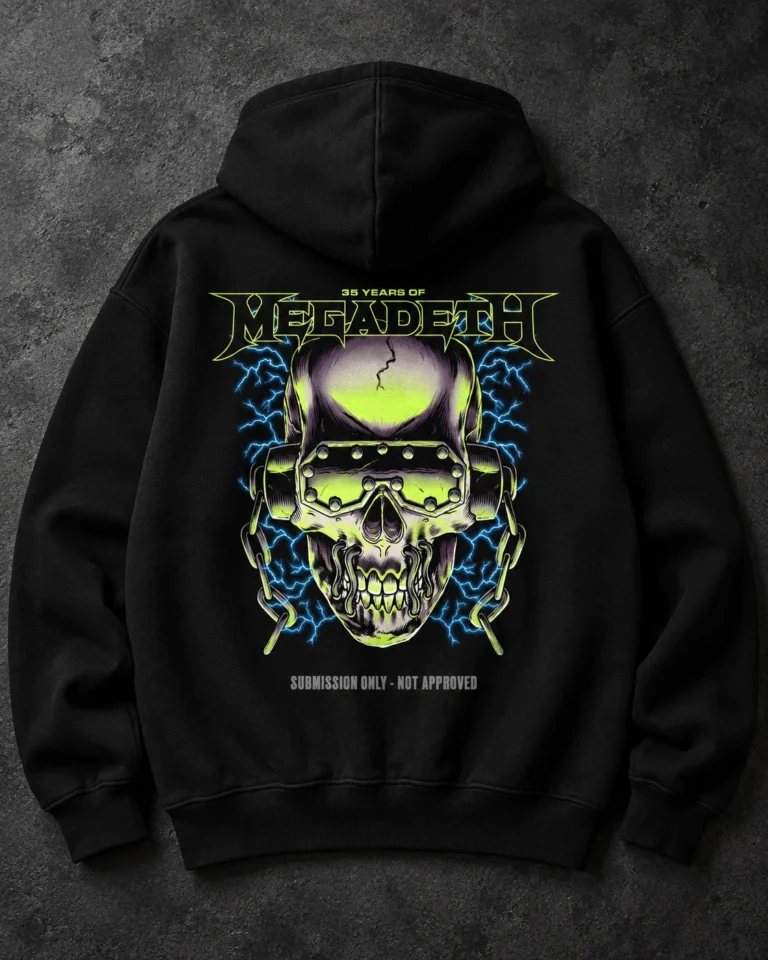Megadeth 35 Years Skull black hoodie product view 4