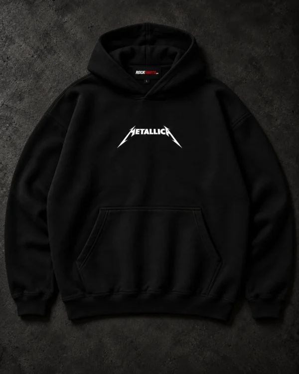 Metallica Ride the Lightning black hoodie — Front + Back view