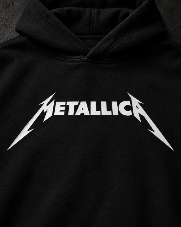 Metallica Ride the Lightning black hoodie — Front + Back view
