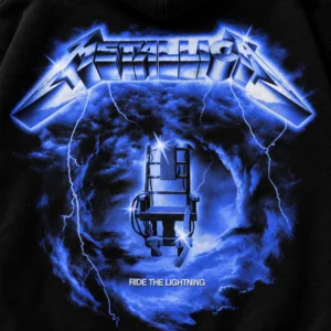 Metallica Ride the Lightning black hoodie — Front + Back view