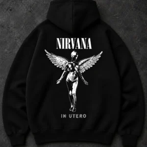 Nirvana In Utero Angel black hoodie product view 3