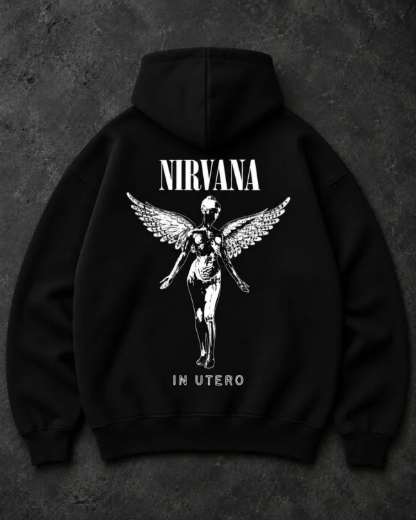 Nirvana In Utero Angel black hoodie product view 3