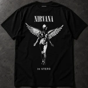 Nirvana In Utero Angel black T-shirt, back artwork