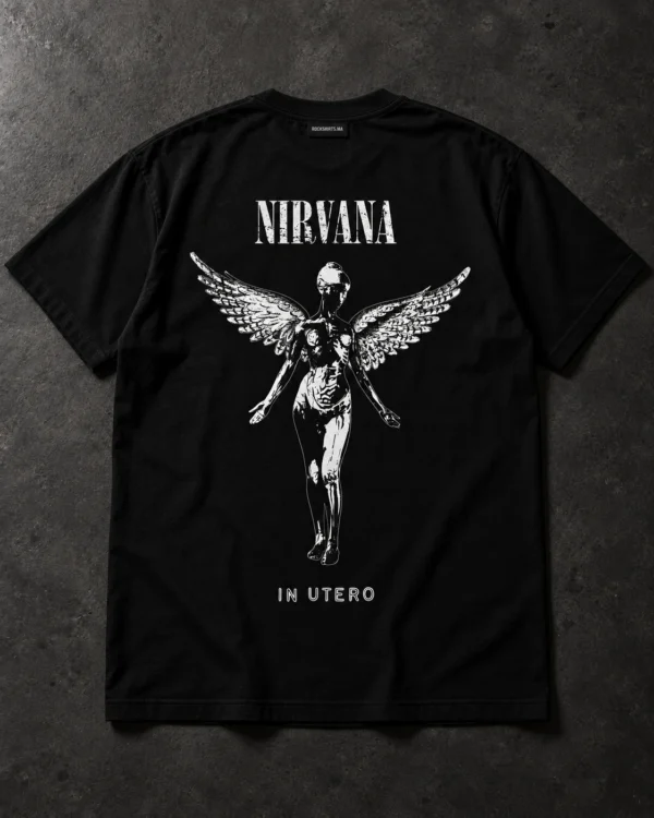 Nirvana In Utero Angel black T-shirt, back artwork