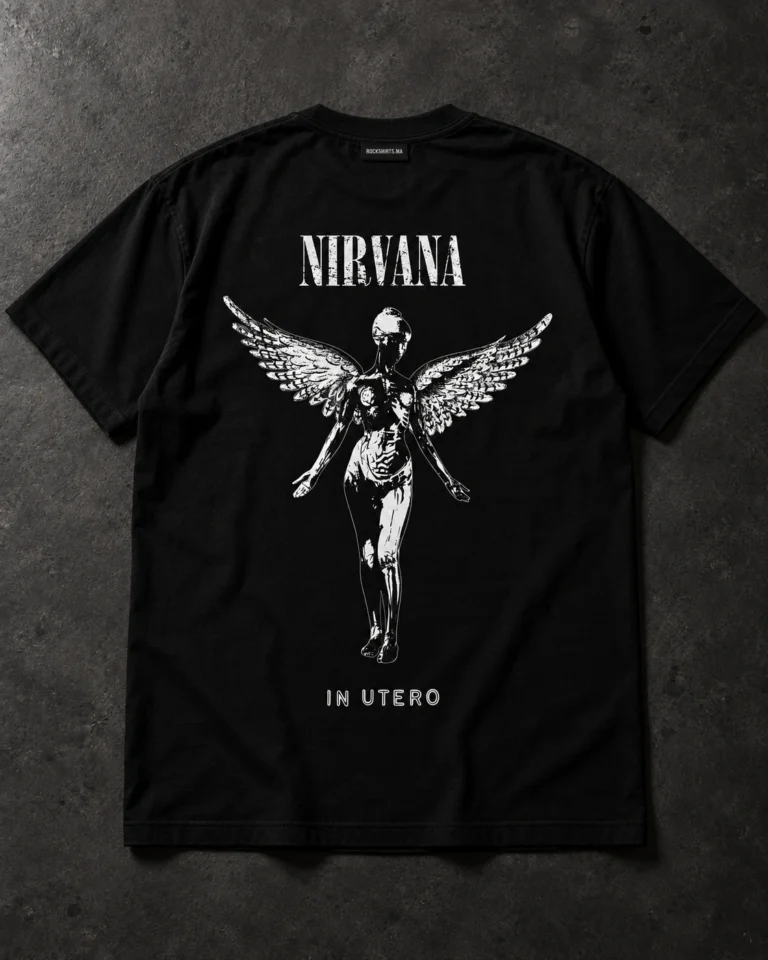Nirvana In Utero Angel black T-shirt, back artwork