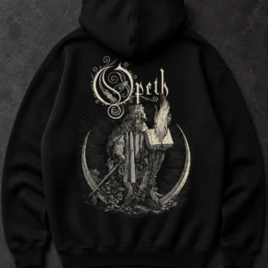 Opeth Robed Figure black hoodie, Front + Back
