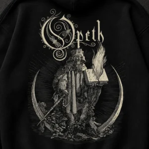 Opeth Robed Figure black hoodie, Front + Back