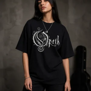 Opeth Logo Oversized T-Shirt on model