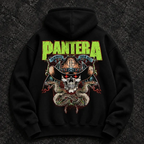 Pantera Cowboys from Hell Skull black hoodie product view 3