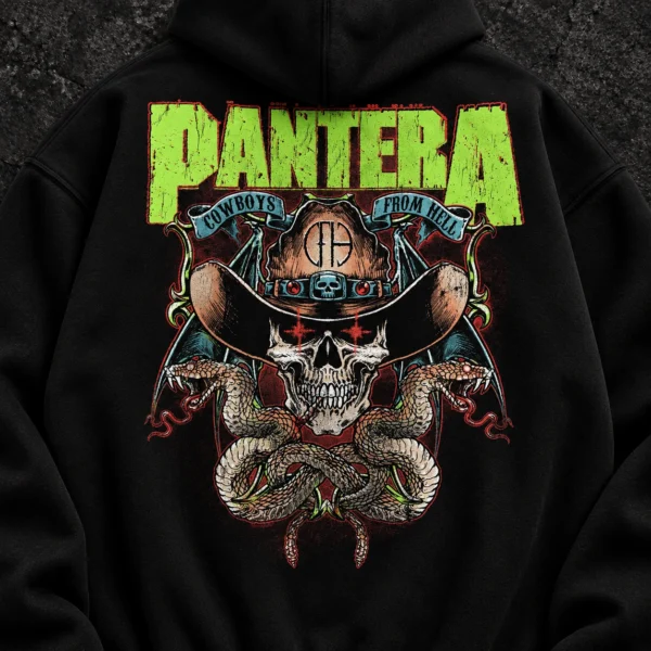 Pantera Cowboys from Hell Skull black hoodie product view 4