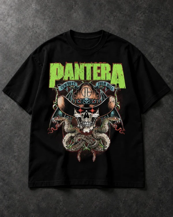 Pantera Cowboys from Hell Skull black T-shirt, front chest