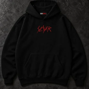 Slayer Skull Artwork black hoodie — Front + Back view