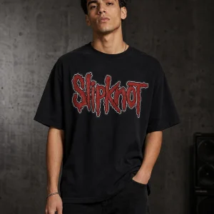 Slipknot Logo Oversized T-Shirt on model
