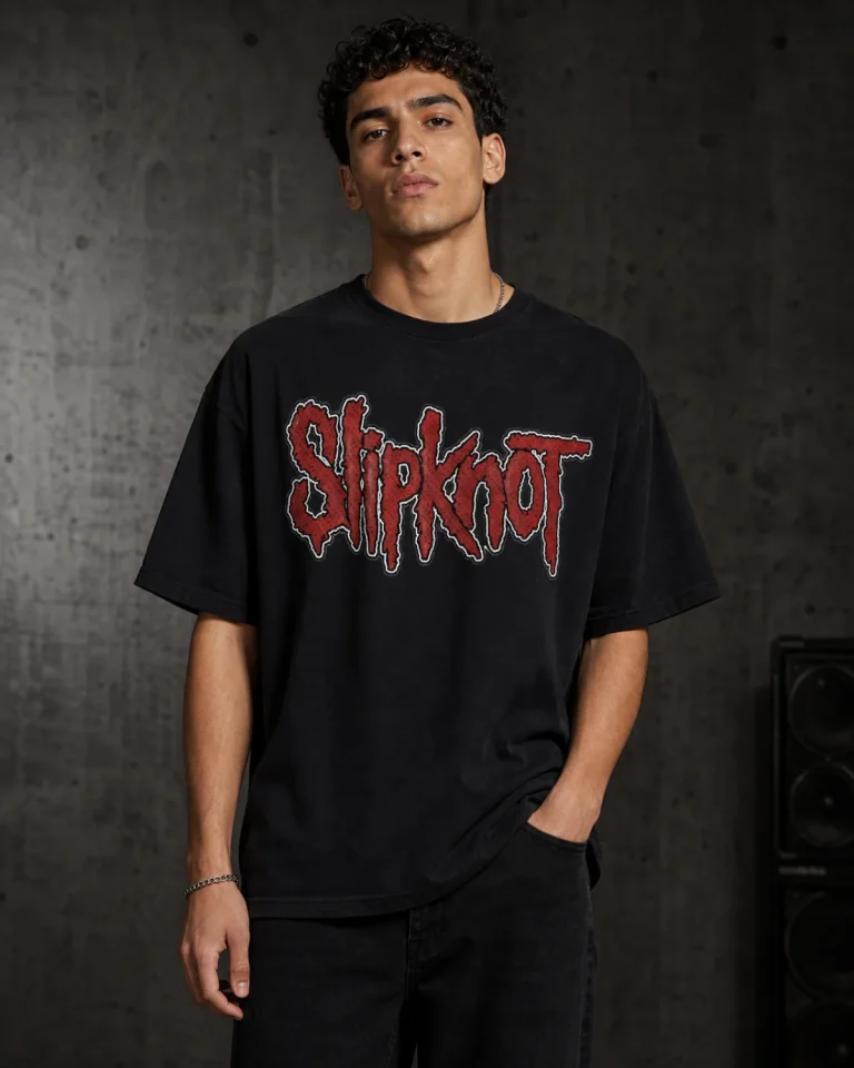 Slipknot Logo Oversized T-Shirt on model