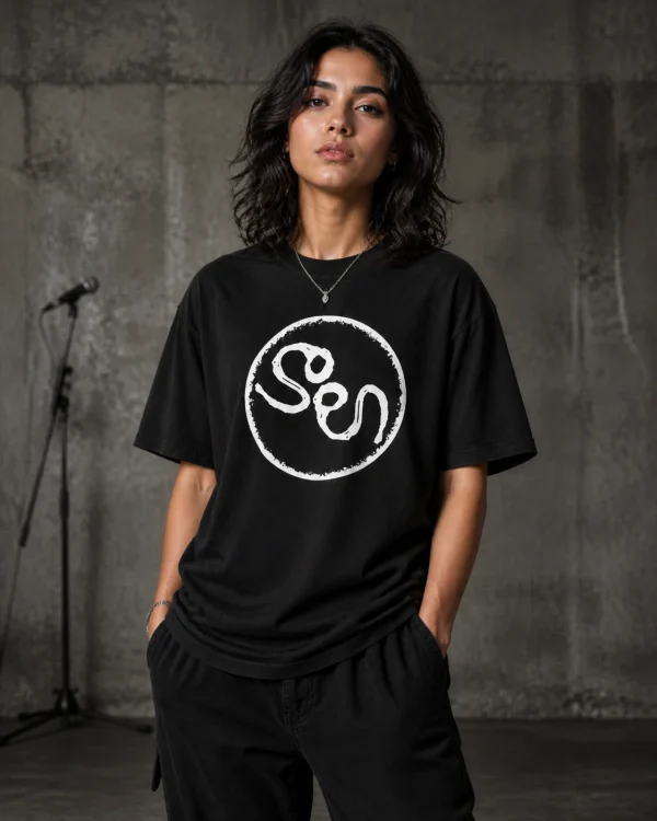SOEN Circle Logo Oversized T-Shirt on model
