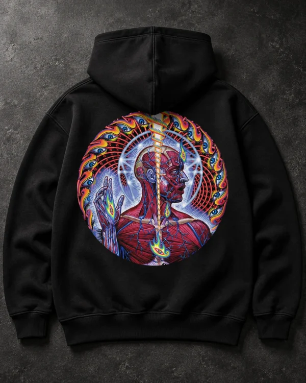 Tool Psychedelic Anatomy black hoodie, Front + Back
