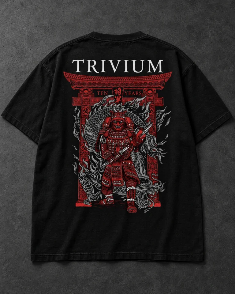 Trivium 20 Years Samurai black T-shirt, back artwork